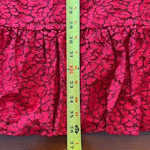 Shoshanna Romantic Red Lace Long Sleeve Keyhole Dress NWT Anthropologie - Picture 14 of 16